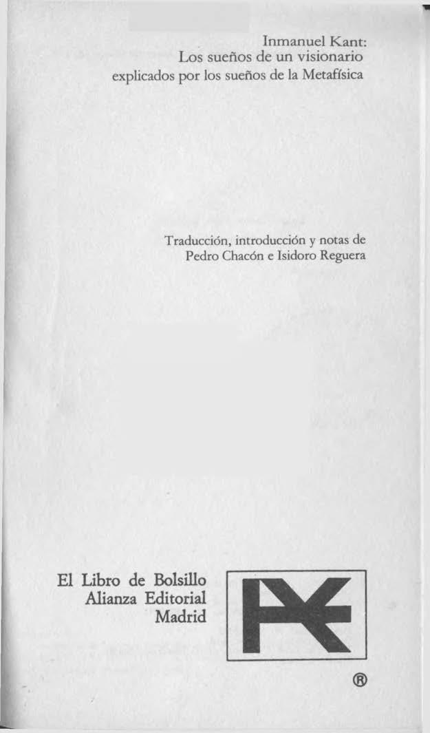 Los sueños de un visionario explicados por los sueños de la Metafísica